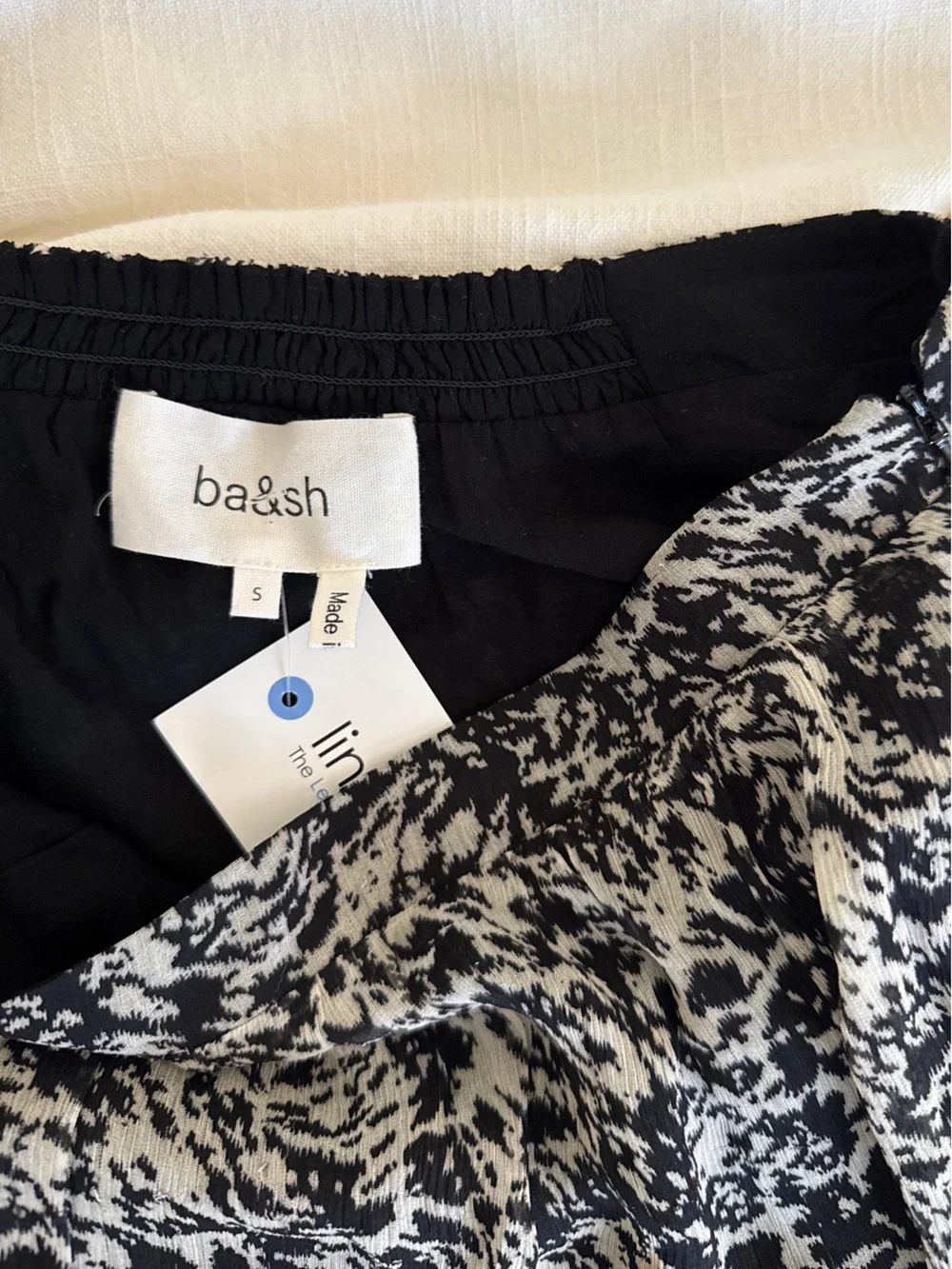 ba&sh Elliot Animal Print Midi Skirt - Black/White Size S
